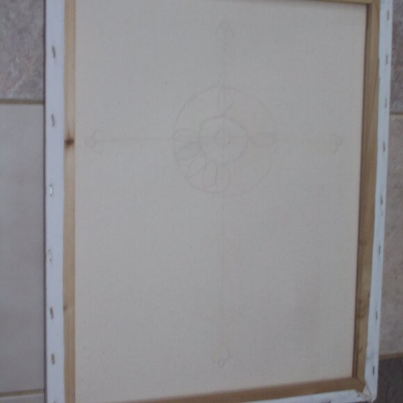 New, Decorative Cross hand painted acrylic painting on 16"x20 canvas by LA - Picture 3 of 3